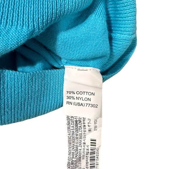 Zara Teal Blue Knitted Cardigan - Size Large - Picture 8 of 8